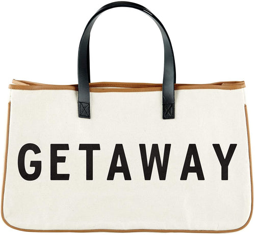 Canvas Cream Get Away Print Tote Bag