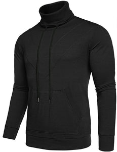 Black Turtleneck Long Sleeve Sweatshirt