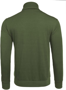 Army Green Turtleneck Long Sleeve Sweatshirt
