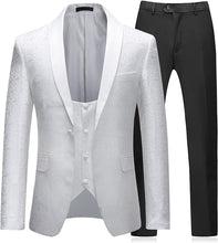 Load image into Gallery viewer, Vintage 3 Piece White One Button Men&#39;s Tuxedo Suit