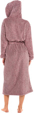 Load image into Gallery viewer, Comfy Gray Warm Fleece Long Plush Hooded Bathrobe
