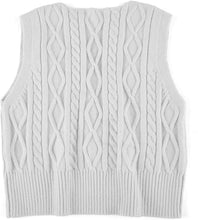 Load image into Gallery viewer, Pullover Cable Knit Vest Sleeveless Loose Fit Sweater Top