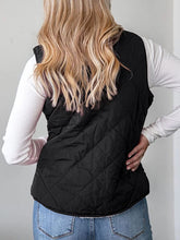 Load image into Gallery viewer, Reversible Black Quilted Sherpa Fleece Sleeveless Vest