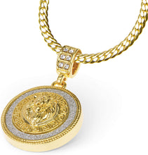 Load image into Gallery viewer, Lion Head Medallion Pendant 20&quot; Cuban Chain Necklace