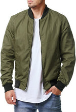 Load image into Gallery viewer, Men&#39;s Soft Shell Flight Light Grey Casual Long Sleeve Bomber Jacket