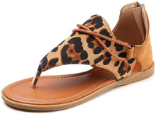 Load image into Gallery viewer, Vintage Flip Flops Leopard Gladiator Summer Flat Sandals