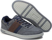 Load image into Gallery viewer, Men&#39;s Grey PU Leather Casual Walking Shoes