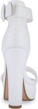 Load image into Gallery viewer, White Elegant Ankle Strap Open Toe Platform Heels Sandals