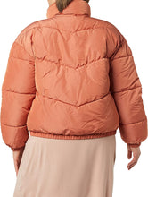 Load image into Gallery viewer, Mock Neck Terracotta Short Women&#39;s Puffer Jacket