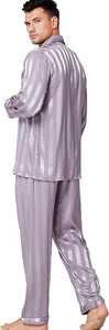 Michael Beige Silk Satin Pajamas Two-Piece Set