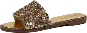 Encrusted Gold Sparkle Fashion Sandals