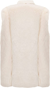 Shaggy White Faux Fur Sherpa Fleece Outwear Vest