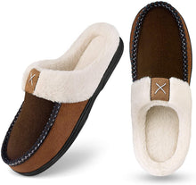 Load image into Gallery viewer, Oliver Coffee Fuzzy Fleece Lined House Slippers