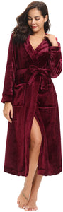 Plush Navy Blue Hooded Long Sleeve Belted Robe