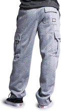 Load image into Gallery viewer, Men&#39;s Baggy Grey Fleece Cargo Sweatpants