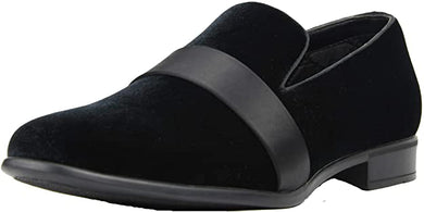 Men's Black Velvet Satin High Quality Loafer Dress Shoes