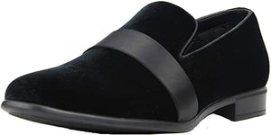 Men's Teal Blue Velvet Satin High Quality Loafer Dress Shoes