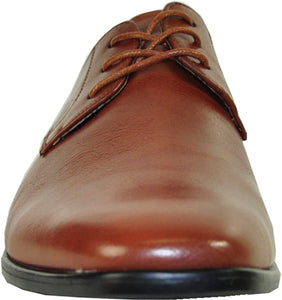 Men's Chestnut Brown Classic Oxford Leather Dress Shoes