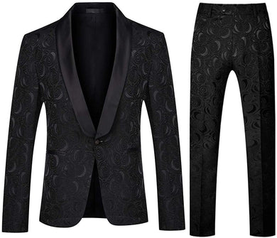 Men's Black Tuxedo Shawl Collar 2pc Men's Suit
