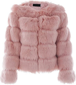 Black Faux Fur Long Sleeve Jacket
