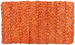 Envelope Handbag Orange Beach Straw Clutch Purse