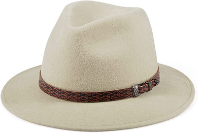 Leopard Belt Australian Wool Classic Beige Hat