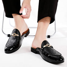 Load image into Gallery viewer, Men&#39;s Velvet Leather Black Loafer Slip-on Shoes