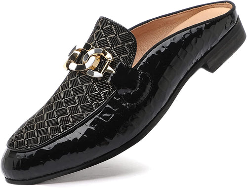 Men's Velvet Leather Textured Black Loafer Slip-on Dress Shoes