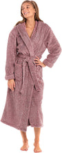 Load image into Gallery viewer, Brick Red Warm Fleece Long Plush Hooded Robe