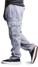 Load image into Gallery viewer, Men&#39;s Baggy Grey Fleece Cargo Sweatpants