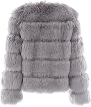 Load image into Gallery viewer, Black Faux Fur Long Sleeve Jacket
