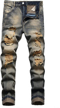 Load image into Gallery viewer, Straight Leg Fashion Brown Distressed DenimJeans