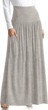 Load image into Gallery viewer, Plus Size High Waist Modal Knit Grey Maxi Skirt