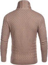 Load image into Gallery viewer, Men&#39;s Khaki Long Sleeve Slim Fit Designer Knitted Turtleneck Sweater