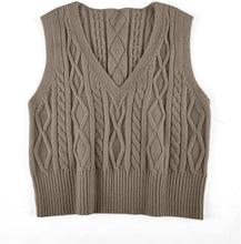 Load image into Gallery viewer, Pullover Cable Knit Vest Sleeveless Loose Fit Sweater Top