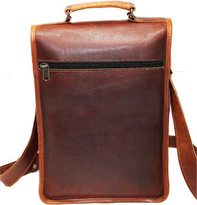Superior Tan Leather Distressed Messenger Bag