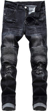Load image into Gallery viewer, Black Distressed Men&#39;s Denim Pants