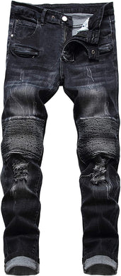 Black Distressed Men's Denim Pants
