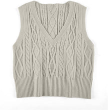 Load image into Gallery viewer, Pullover Cable Knit Vest Sleeveless Loose Fit Sweater Top