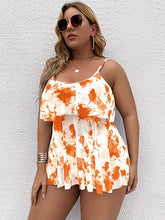 Load image into Gallery viewer, Plus Size Orange Dyed 2pc Layered Ruffle Swimsuit