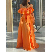 Load image into Gallery viewer, Chic Yellow Ruffled Summer Sleeveless Maxi Dress