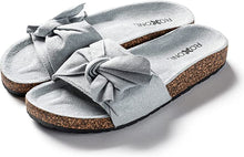 Load image into Gallery viewer, Beige Bow Knot Ribbon Suede Sandals w/Arch Support