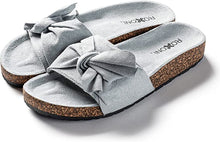 Load image into Gallery viewer, Pink Bow Knot Ribbon Suede Sandals w/Arch Support