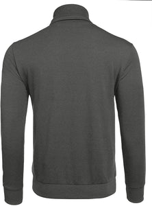 Men's Dark Grey Turtleneck Long Sleeve Sweatshirt