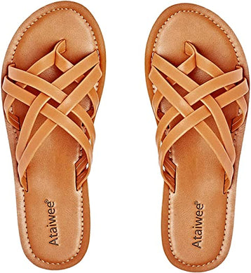 Summer Brown Vegan Casual Flat Sandals