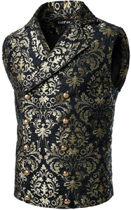 Men's Red Paisley Vintage Style Double Breasted Formal Vest