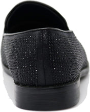 Load image into Gallery viewer, Men&#39;s Sparkle Black Rhinestone Slip On Loafer Dress Shoes