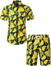 Load image into Gallery viewer, Men&#39;s Ash Blue Watermelon Printed Short Sleeve Shorts Set
