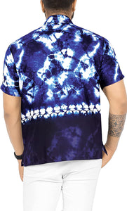 Starlight Royal Blue Short Sleeve Hawaiian Beach Men's Shirt
