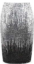 Load image into Gallery viewer, High Waist Gold Sequin Pencil Skirt